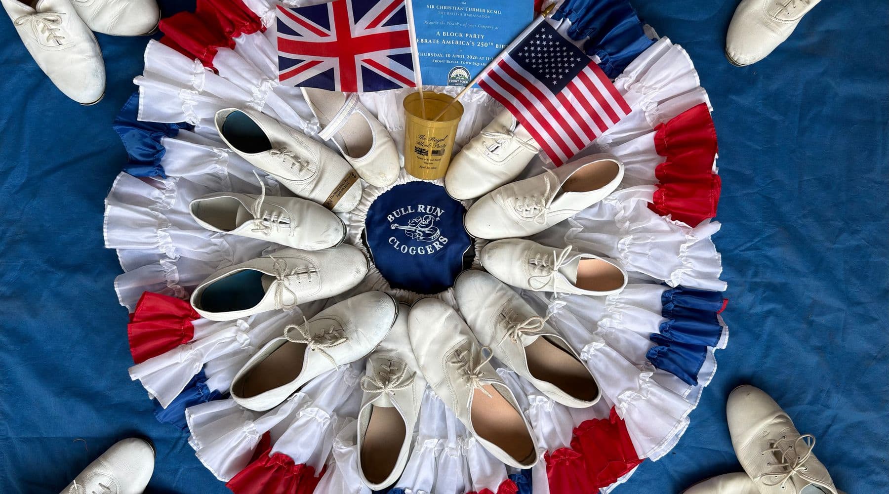 Clogging shoes and flags