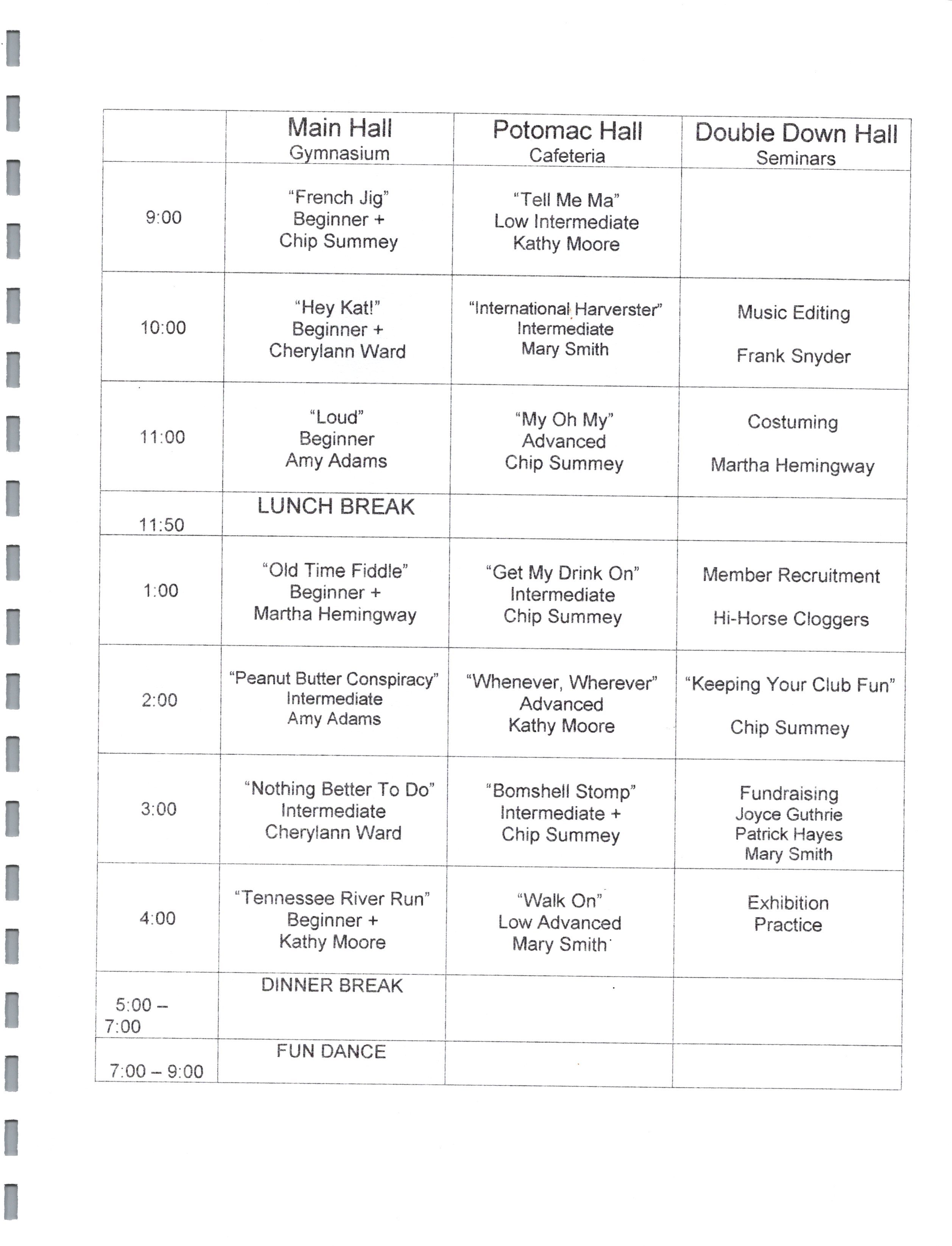 2008 PDD Schedule