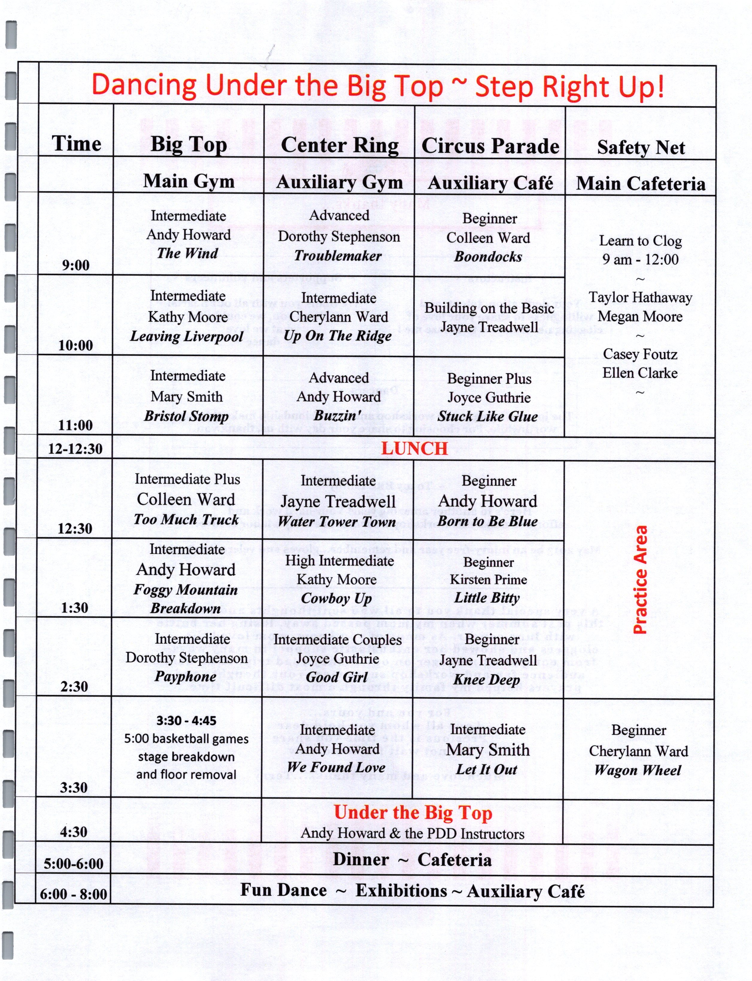 2013 PDD Schedule